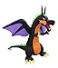 BZB Goods 8 Foot Tall Lighted Halloween Inflatable Fire Dragon with Wings LED Lights Decor Outdoor Indoor Holiday Decorations, Blow up Lighted Yard Decor, Giant Lawn Inflatables Home Family Outside