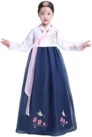 KUFEIUP Traditional Embroidery Kids Girls Korean Hanbok Dress Costume