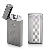 AceFox USB Rechargeable Lighter Dual Arc Electronic Windproof Flameless Lighter with Gift Box , Black