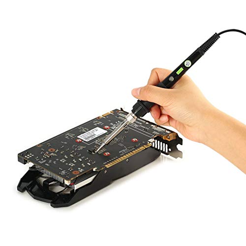 Craftsboys Soldering Iron Kit Electronics, 60W Adjustable Temperature Welding Tool, 5pcs Soldering Tips, Desoldering Pump, Soldering Iron Stand, Tweezers