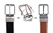 Men's Genuine Leather Dress Belt, Reversible Belt for Men Black/Brown Adjustable Size Up to Size 44