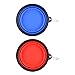 Large Collapsible Dog Bowls, 34oz Travel Water Food Bowls Portable Foldable Collapse Dishes with Carabiner Clip, 2 Pack (Blue + Red)