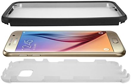 FaNepo - Galaxy S6 Case with Built-in Screen Protector, Full-body Proctective Water-resistant Cover for Samsung S6 Smart Phone, Slim Hybrid Shockproof Dual Layers Impact Resistant TPU Bumper White