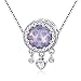 WOSTU 925 Sterling Silver Exquisite Charms Pink Love Heart Bead Charm for Bracelets The Key of Heart Charms Beads for Women (Purple)