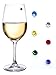 Swarovski Crystal Magnetic Drink Markers & Wine Charm Tags for Stemless Glasses, Beer Mugs, Champagne Flutes & More - Set of 6 Floral Colors