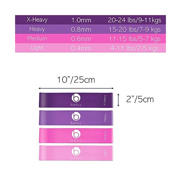 Belus Premium Resistance Bands Set for Women with Carry Bag. Female Fitness and Workout Equipment. 4 Resistance Band Set…