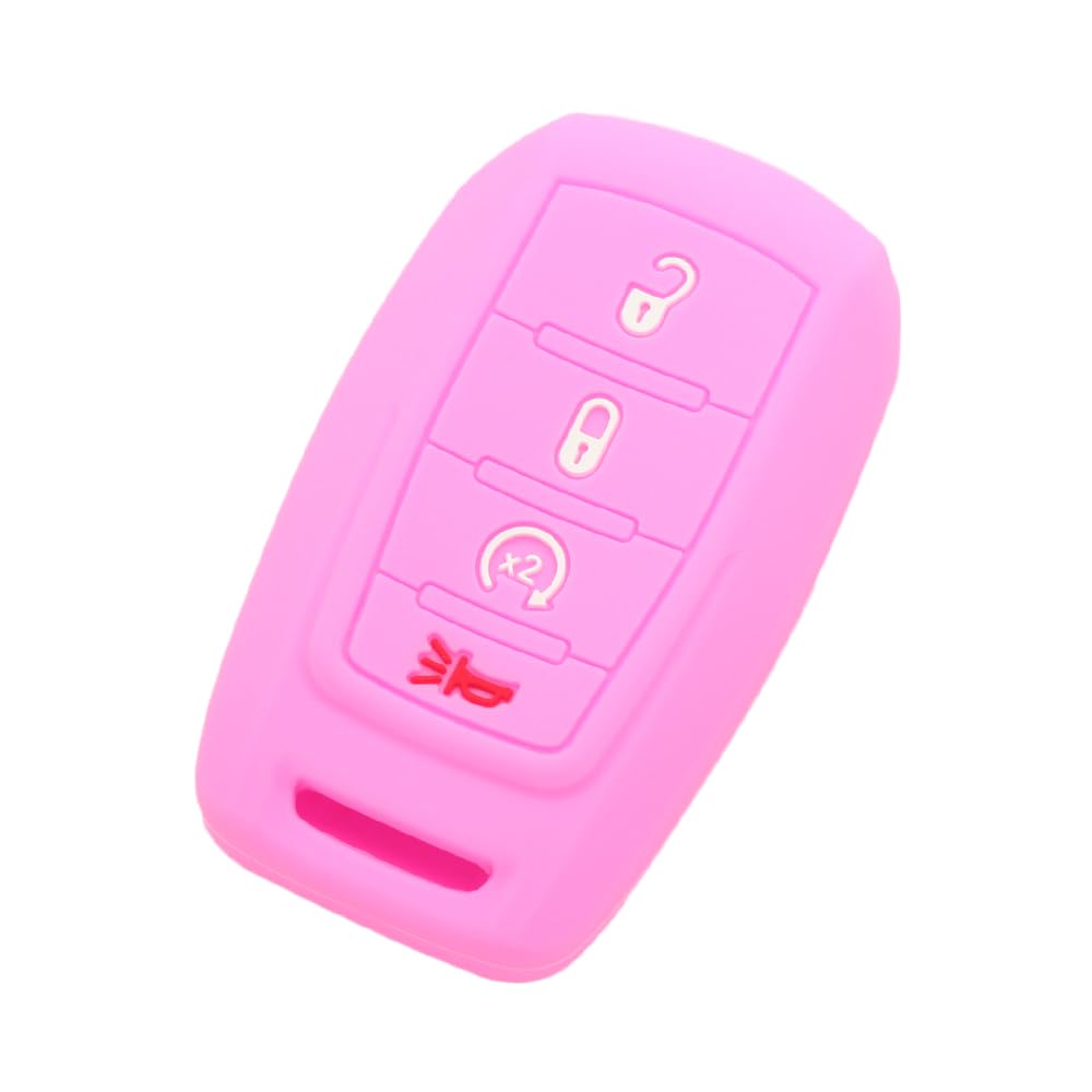 BROVACS Silicone Cover Protector Case Holder Skin Jacket Compatible with DODGE 4 Button Smart Remote Key Fob CV2753 Pink