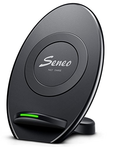 S9 Wireless Charger, Seneo iPhone X Wireless Charger, Fast Wireless Charger Charging Pad Stand for Samsung Galaxy S9 Note 8/5 S8/S8 Plus S7/S7 Edge S6 Edge Plus, Standard Charge for iPhone X/8/8 Plus