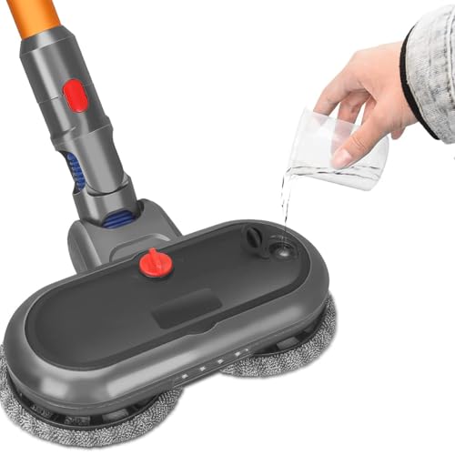 Electric Mop Attachment with Water Reservoir for Dyson V7 V8 V10 V11 V15 Vacuum Cleaners, LED Headlights, Automatic Cleaning Roller Brush for Sticky Messes and Pet Hair, for Hard Floors and Area Rugs