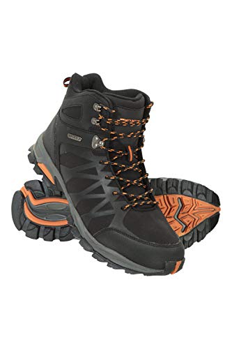Mountain Warehouse Trekker II Mens Waterproof Softshell Boots - Phylon Midsole Shoes, Mesh Lined, Rubber Outsole Footwear - Best for Spring Summer, Travelling, Hiking Black Adult Shoe Size 10