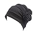 Ever Fairy 3 Colors Chemo Cancer Head Scarf Hat Cap Ethnic Cloth Print Turban Headwear Women Stretch Flower Muslim Headscarf (3 Colors Back-H1)