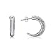 OSIANA Hoop Earrings - Womens Titanium Stainless Steel Planted Glod Czech diamonds Minimalist Earrings in Gift Box-Hoop-01-Silver