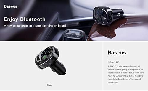 Baseus B® Hands Free Calls S-09A T Typed 2-USB Bluetooth MP3 Car Charger Adapter Support USB Disk/TF Card/FM Transmitter