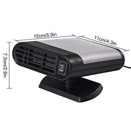 jinjin Car Heater, Car Defroster, Truck Fan Heating Warmer Demister for Vehicle SUV Winter Car Heater Gray - Thumbnail 5