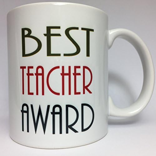 A144 Best Teacher Award Coffee Funny 11oz Ceramic Tea Cup Mug Best Gift For Teacher Birthday Thanksgiving Present Friend Family Brother Sister
