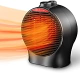 Space Heater - Portable Electric Heater, Fast heating with Tip-over and Over Heat Protection, Adjustable Thermostat with 3 Modes, Room Heater for Office, Bedroom, Personal Desktop, ETL listed