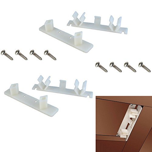 False Front Cabinet Clips (Set of 2) with Screws & Instructions - Tenn-Tex False Front Clips / False Drawer Clips (4 1/4