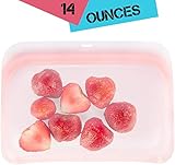 Kavave 100% Silicone Easy to Open and Close Reusable Food Storage Sandwich Size, 8-inch (14 ounce) Bulk Cooking Bag for Sous Vide, Snack, School Lunch, Freezer Microwave Safe for Fruits Vegetables