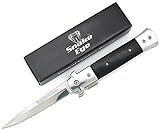 Snake Eye Tactical Assisted Open Folding Drop Point Blade Pocket Knife Self Defense Everyday Carry (Black Pearl)