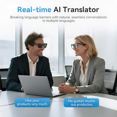2026 AI Smart Glasses with Camera and Bluetooth,8MP 4K Camera Glasses,Supports AI Voice Control/Photo/Video/Audio Recording,Glasses with 133 Translation,Sunglasses Lenses+Photochromic for Men & Women