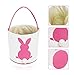 MONOBLANKS Easter Bunny Basket Bags, Rabbit Bucket Tote for Easter Egg Hunts Decorations Candy Gifts Storage (Pink)