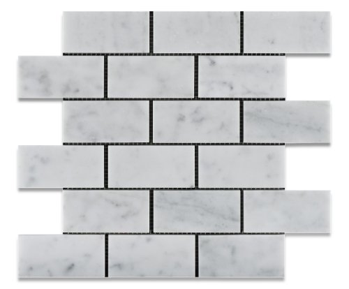 Carrara (Carrera) Bianco Honed 2x4 Subway Mosaic Tile