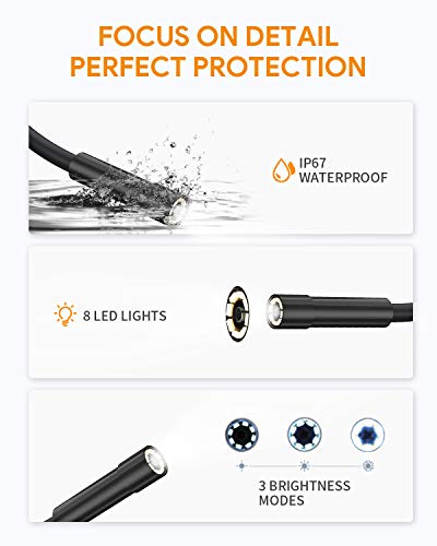 Teslong Industrielles Endoskopkamera, 2MP Endoskop mit 4,5 Zoll Bildschirm, 8 Einstellbaren LED-Licht, Wasserdichte… – Bild 3