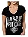 Harley-Davidson Women's Embellished Live To Ride V-Neck Short Sleeve Tee, Black