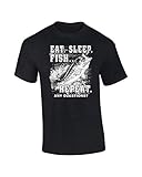 Fishing T-Shirt Eat Sleep Fish Repeat Funny Fishing Gift Tee