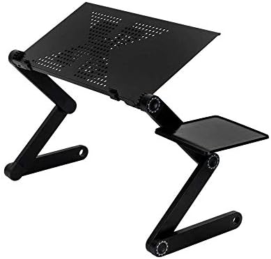 AIPINQI Portable Laptop Stand, Folding Laptop Stand Table with Cooling Fan and Mouse Pad, Ergonomic Tabletop Design