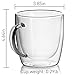 17 oz Large Coffee Mug - Double Wall Insulated Glass, Unique Gift Set of 2. Keeps Hot Or Cold Drinks Longer - Clear Coffee Mugs - JECOBI