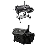 Oklahoma Joe's Highland Reverse Flow Smoker with Highland Reverse Flow Smoker Cover