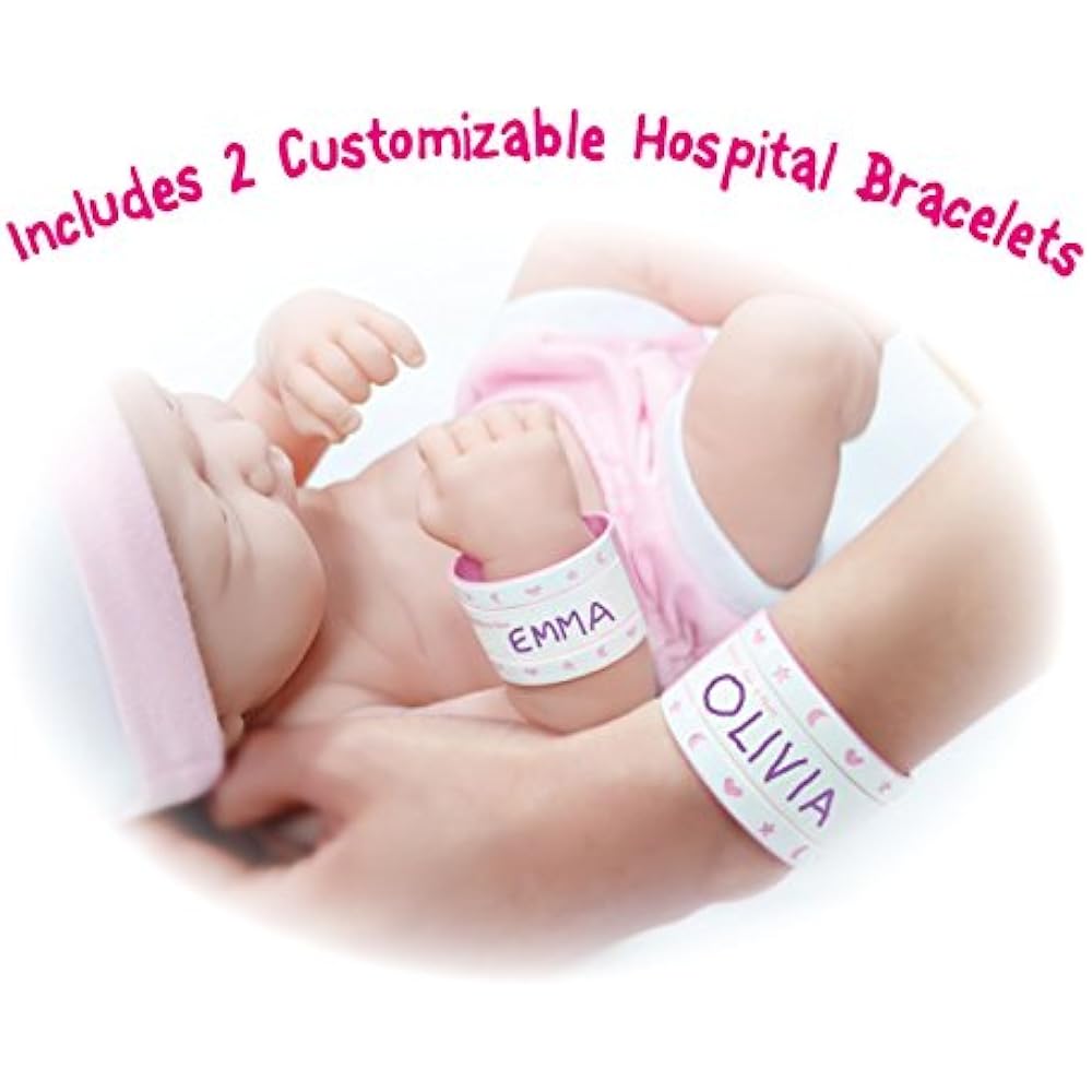 newborn baby doll with hospital bracelet