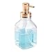 InterDesign Cora Glass Foaming Soap Dispenser Pump for Kitchen or Bathroom Sinks, Clear/Copper
