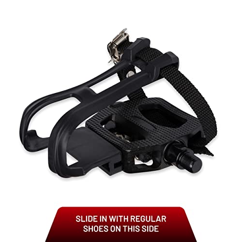 SPD Pedals for Bike with Toe Cages (SPD Cleats Included) 2in1 SPD