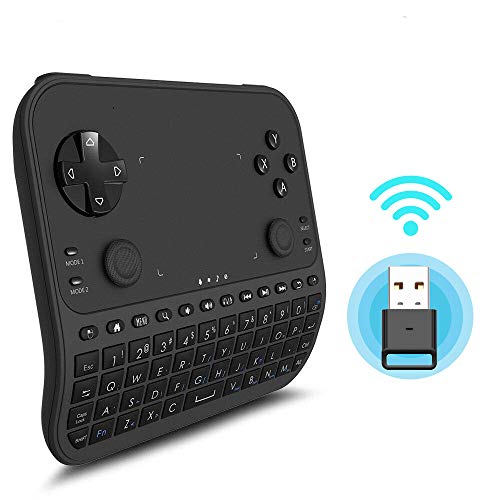 Wireless Mini Keyboard, GAKOV GAU6 Mini 6-in-1 Smart Gamepad with Touchpad and Remote Control