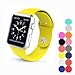 XIYA Soft Silicone Replacement Sport Band for Apple Watch for 2 Lengths, Yellow,42mm