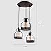 UNITARY Farmhouse Pendant Lights Kitchen Island, Kitchen Light Fixtures, Rustic Dining Room Light Fixture with 3 E26 Bulb Sockets, Black Metal Cage Ceiling Pendant Light Fixtures, Hanging Lights