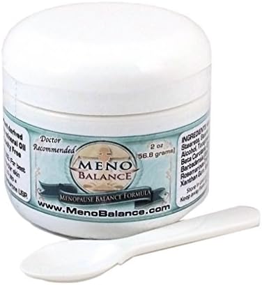 MenoBalance Micronized Natural Progesterone Cream 2 oz Jar - For Relief of Hot Flashes, Mood Swings, Low Libido and Other Menopausal Symptoms - Includes ¼ Tsp Measuring Spoon