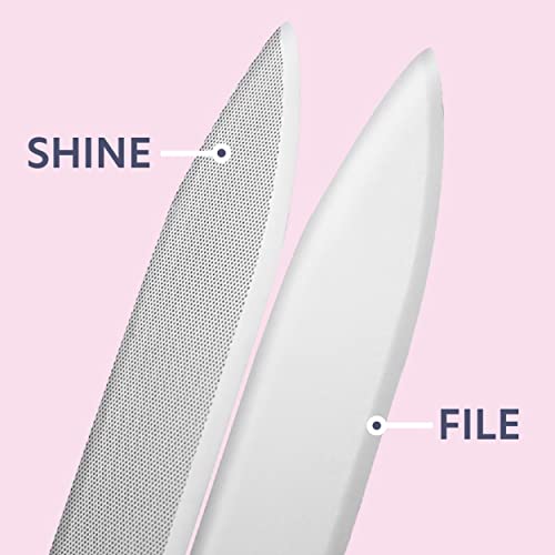 Glass Nail File and Buffer Set 2 Piece Nail Buffer and Shine Kit