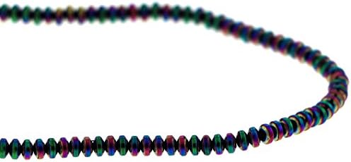 4mm Magnetic Hematite Rondelle Rainbow MH41