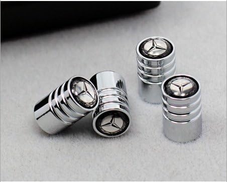 Katheriney Car Wheel Airtight Tyre Tire Stem Air Valve Caps for Mercedes-Benz x 4 k (Silver Mercedes-Benz)