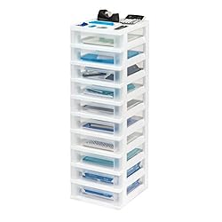 IRIS Medium 10-Drawer Cart with Organizer Top, White