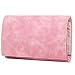 Compact Travel Jewelry Bag Case Organizer for Vacation, Portable Foldable Jewelry Organizer Roll Holder for Journey-Rings, Necklaces, Bracelets, Earrings, Pink