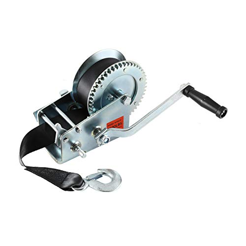 ALAVENTE Hand Winch Crank Cable 3500lbs, Heavy Duty Gear Winch for RV Trailer, Boat or ATV w/ 23ft Black Webbing (Steel) - Image 3