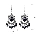 Lureme Vintage Black and Blue Bead Silver Tone Chandelier French Hook Drop Earrings for Women 02002121-1