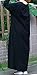 Soojun Women's Pure Cotton V Collar Maxi Dresses with Bawting Sleeve, Black Long Sleeve