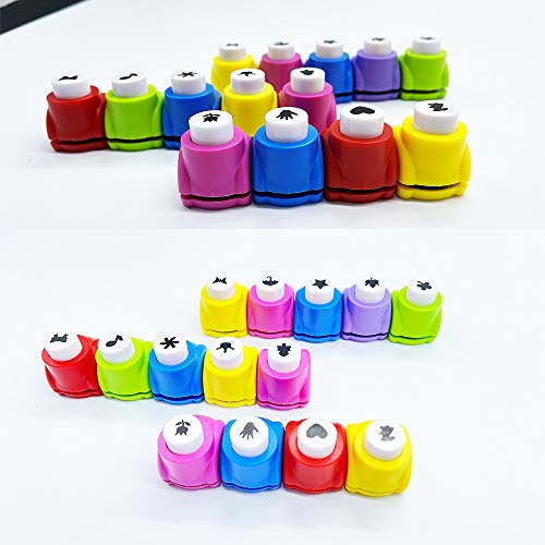 14 Pcs Paper Punches,Mini Paper Craft Punch,Hole Punch Shapes 14