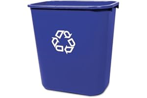 RUBBERMAID COMMERCIAL PRODUCTS Rubbermaid Commercial Deskside Recycling Container, Medium, Blue (FG295673BLUE)