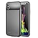 iPhone X (10) Battery Case, Rechargeable Battery Charging Case for iPhone X, Ultra Slim Protective Case Power Pack [Compatible with Apple Lightning EarPods and Apple Pay] Black color